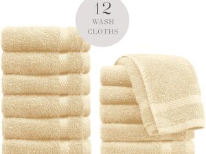 Luxury Cotton Washcloths 12 Pack by White Classic Shopping Exclusives