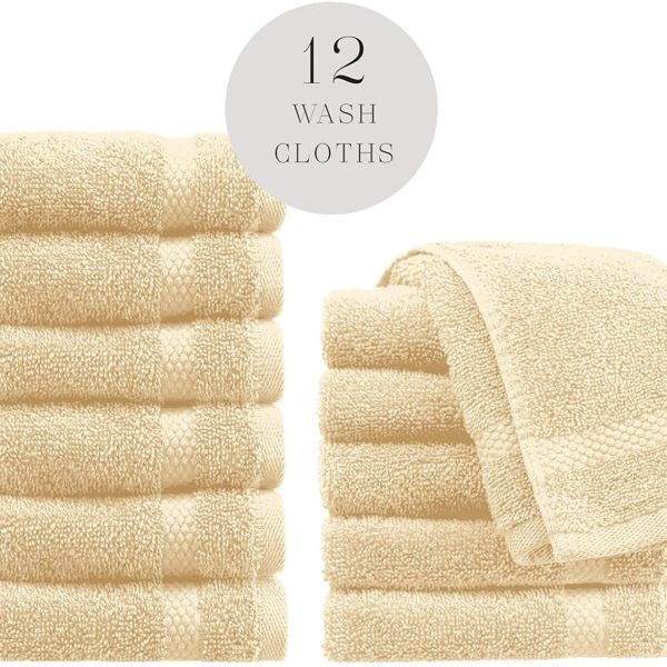 Luxury Cotton Washcloths 12 Pack by White Classic Shopping Exclusives