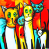 Captivating Cat Wall Art Print (Digital) Abstract Cat #3