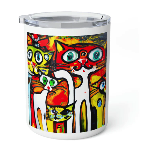 The Abstract Cat Crew Insulated Coffee Mug