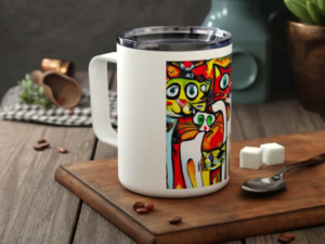 The Abstract Cat Crew Insulated Coffee Mug,6