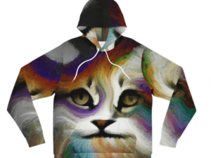 Warm and Cool Abstract Cat Hoodie