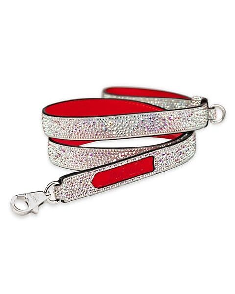 Loubileash Crystal-Embellished Leather Dog Leash from Christian Louboutin Shopping Exclusives