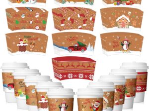 60 Christmas Coffee Cup Sleeves by Kraft ShoppingExclusives.com