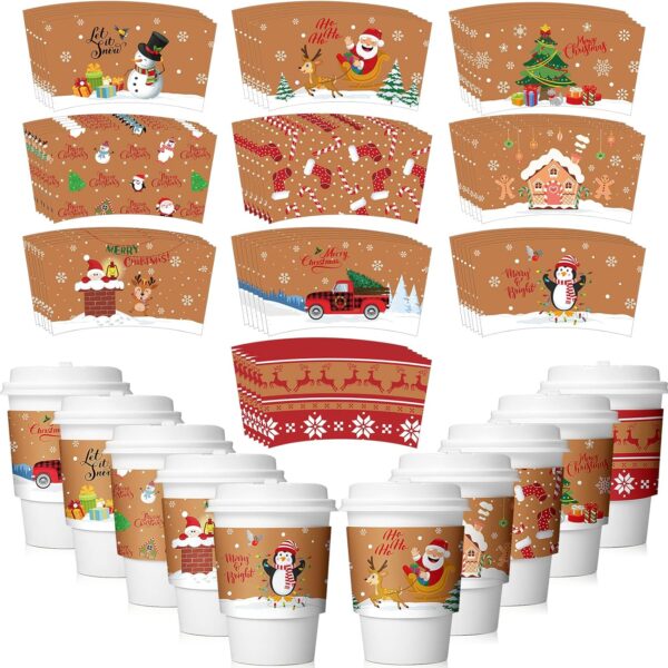 60 Christmas Coffee Cup Sleeves by Kraft ShoppingExclusives.com