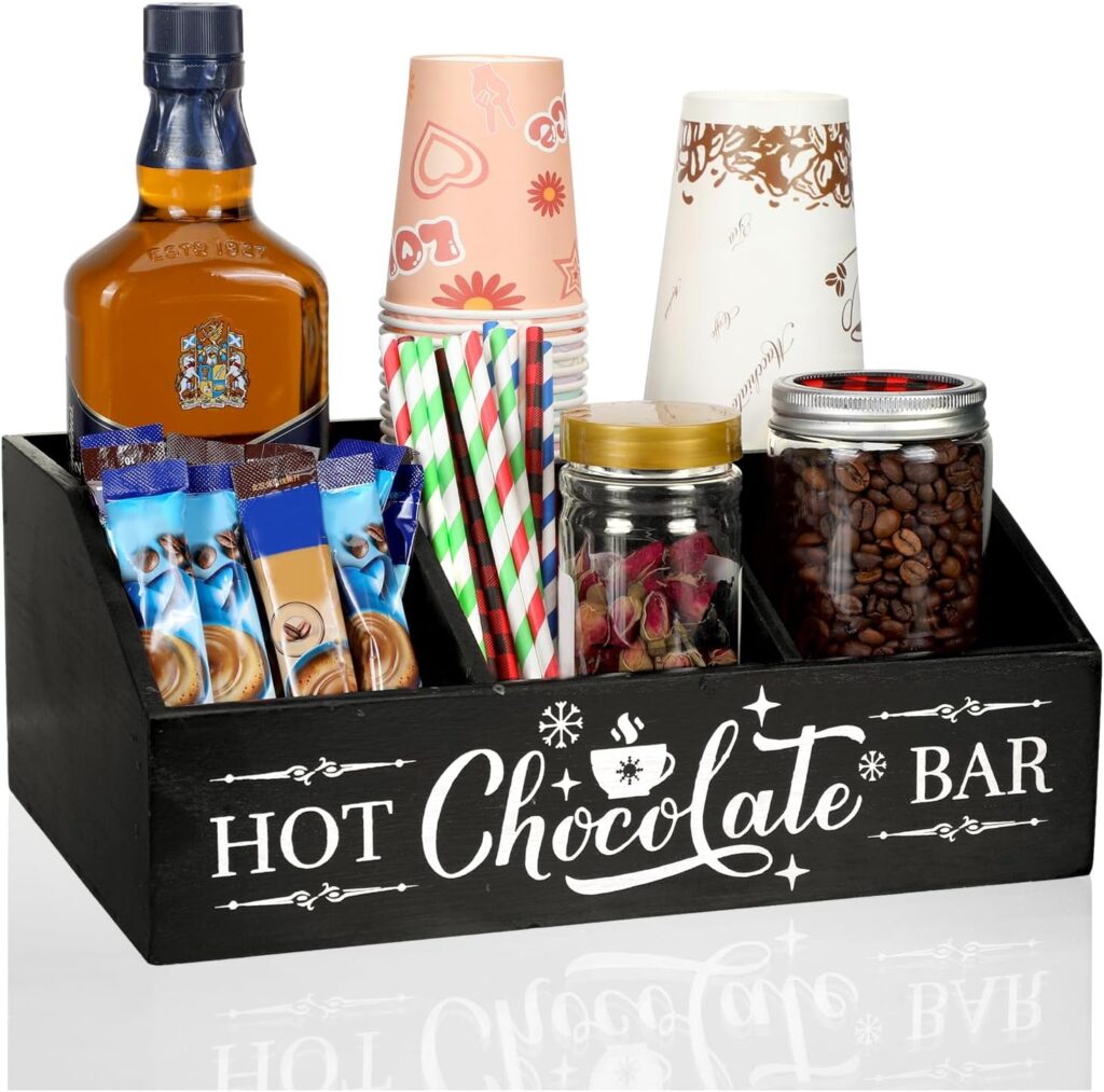 Barydat Christmas Hot Cocoa Bar Wood Coffee StationECoffeefinder.com