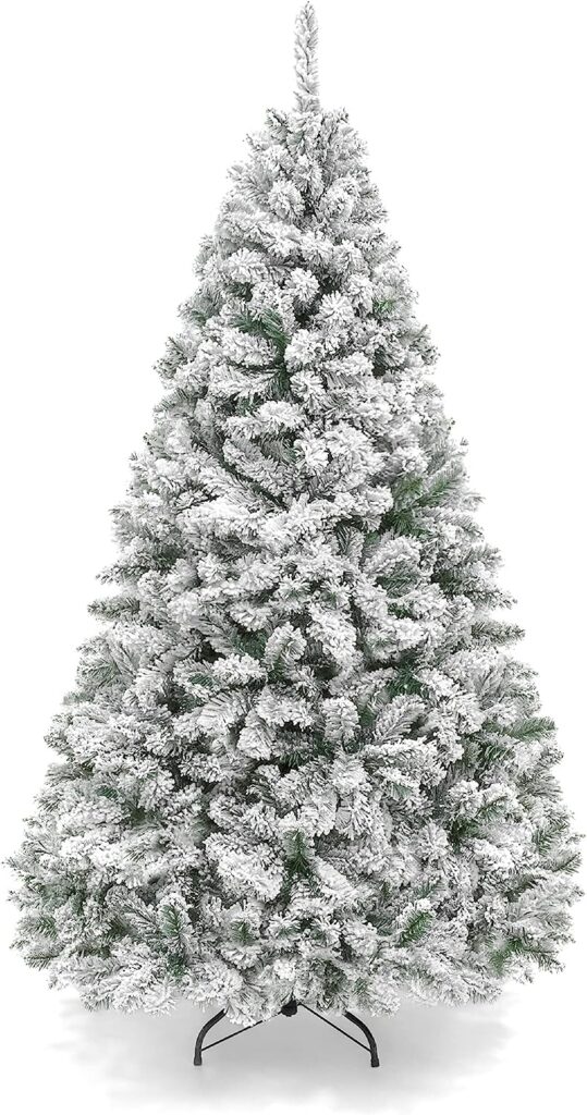 Best Choice Products 6ft Premium Snow Flocked Artificial Holiday Christmas Pine Tree for Home