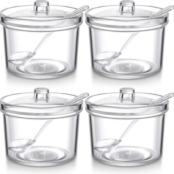 Clear 4 Pieces Sugar Bowl by Patelai ShoppingExclusives.com