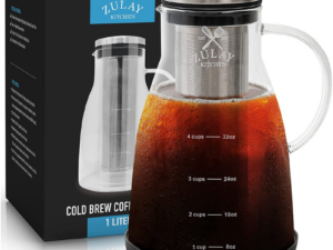 Zulay Kitchen Airtight Cold Brew Coffee Maker 1 Liter Glass Carafe Mesh Filter ShoppingExclusives.com