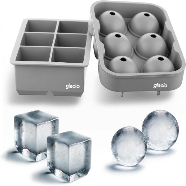 glacio Large Silicone Ice Cube Mold Combo