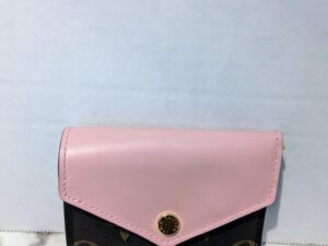 Louis Vuitton wallet, Monogram canvas wallet, Pink leather Louis Vuitton, Luxury designer wallet, Compact LV wallet