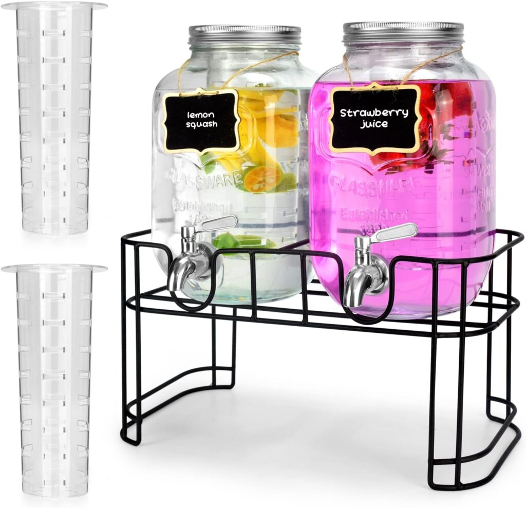 The Ultimate Super Bowl Entertainment Shopping Guide @ ShoppingExclusives.com 1 Gallon Glass Drink Dispensers For Parties 2PACK.Beverage Dispenser