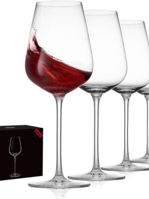 JBHO Hand Blown Italian Style Crystal Bordeaux Wine Glasses