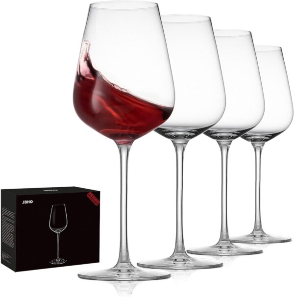JBHO Hand Blown Italian Style Crystal Bordeaux Wine Glasses