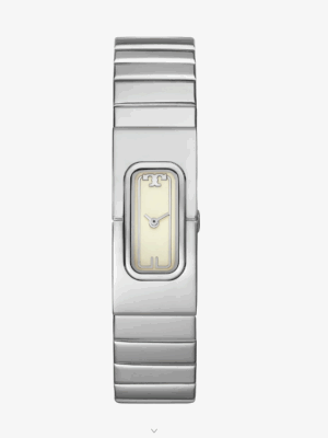 Tory Burch T Silvertone Stainless Steel Monolink Watch