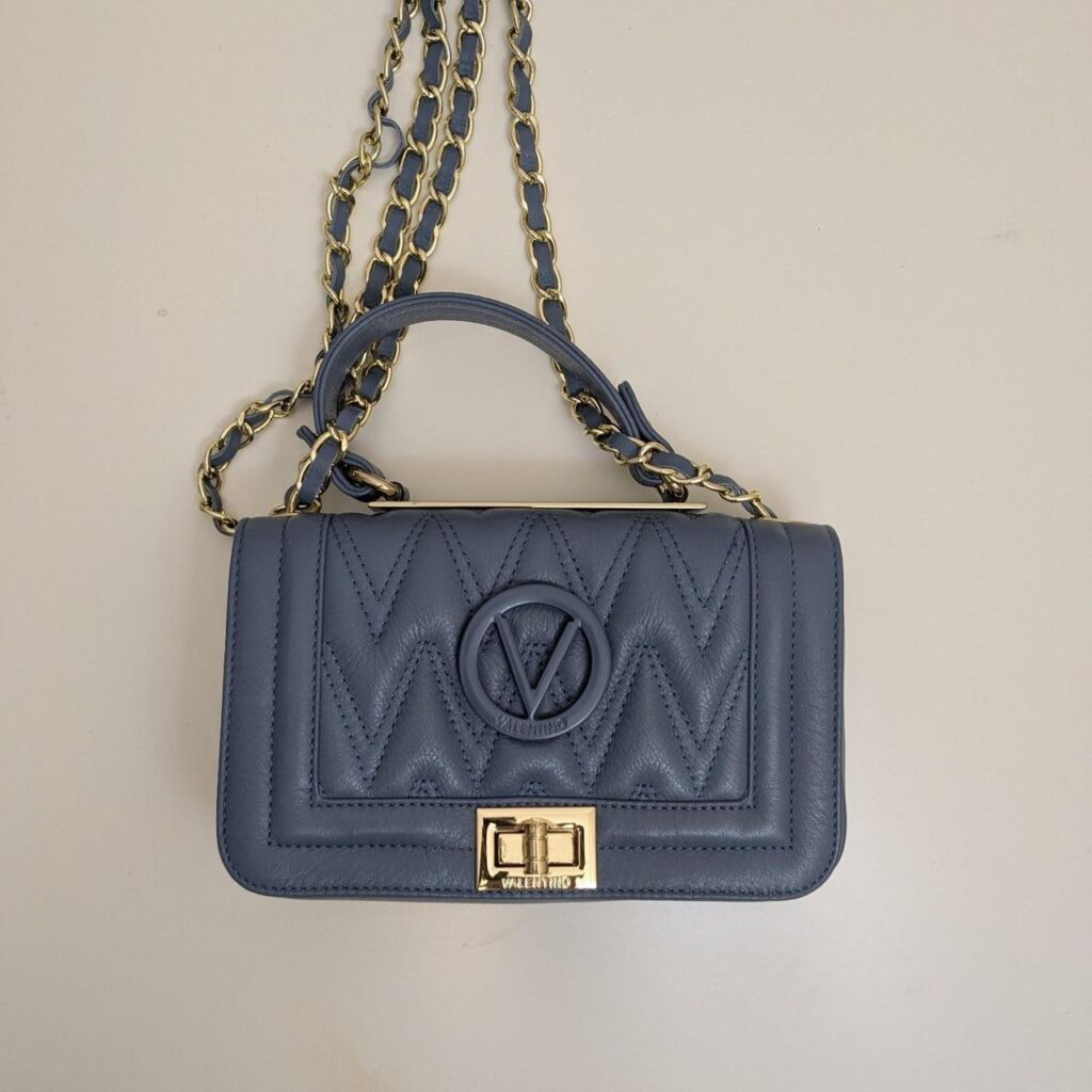 Valentino Quilted Blue Crossbody Bag – New