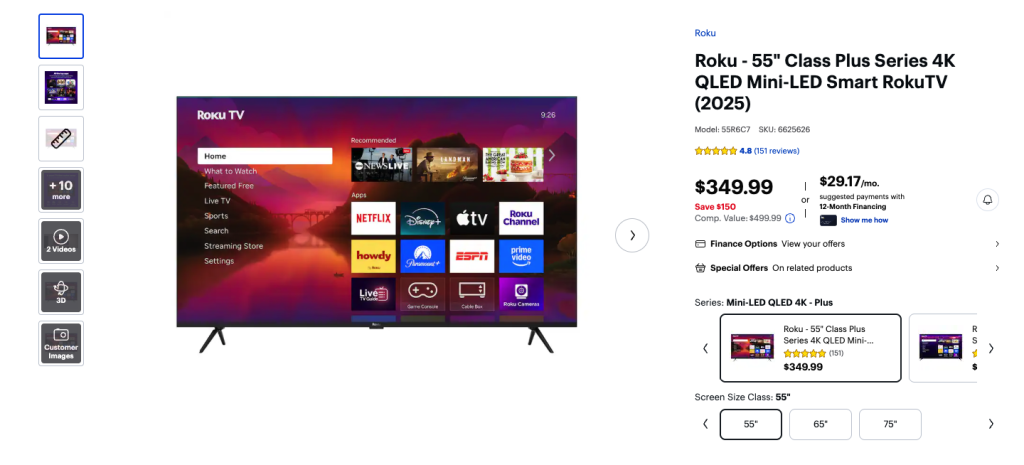 Roku Select Series 55" 4K TV @ShoppingExclusive.com