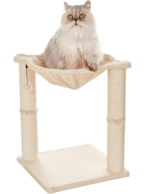 Cat Tower with Hammock Bed and Scratching Post for Indoor Cats
