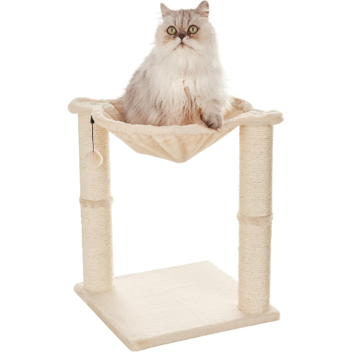 Cat Tower with Hammock Bed and Scratching Post for Indoor Cats